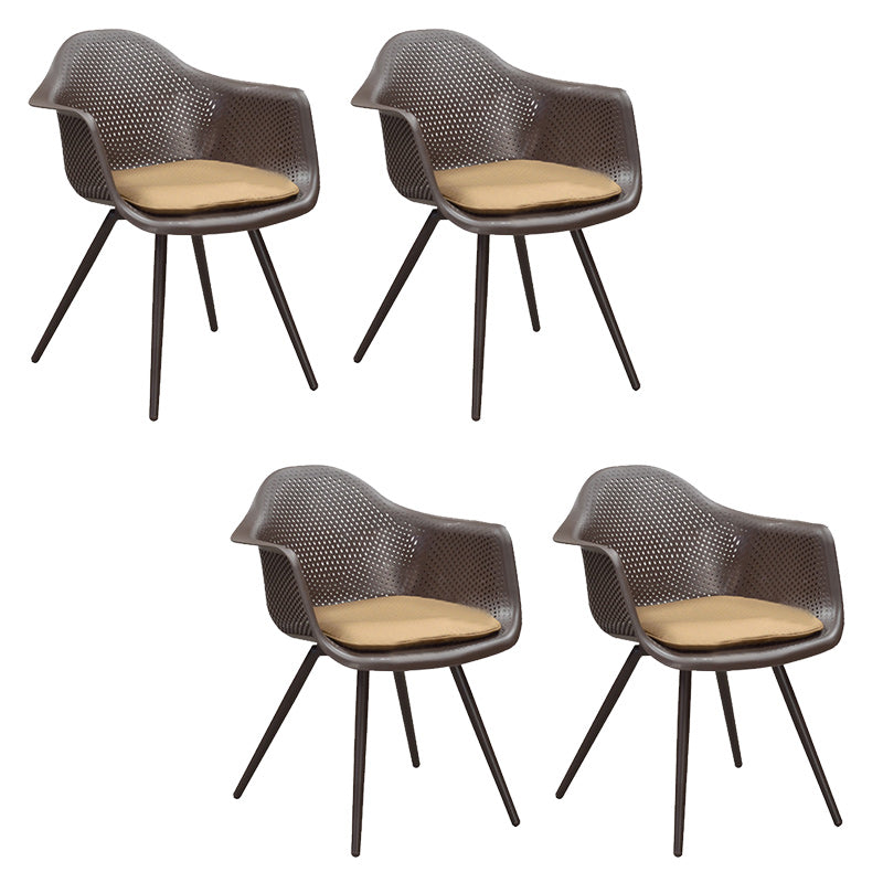 Tropical Rattan Patio Dining Armchair with Arm Outdoors Dining Chairs