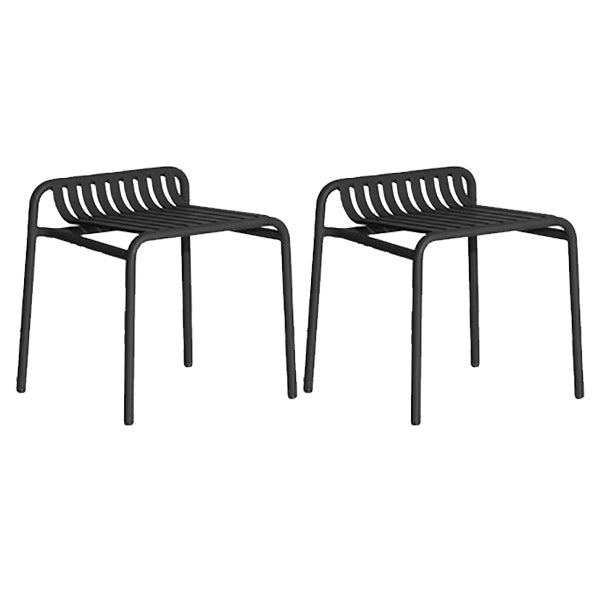 Industrial Metal Outdoor Bistro Chairs Open Back Dining Chairs in Black