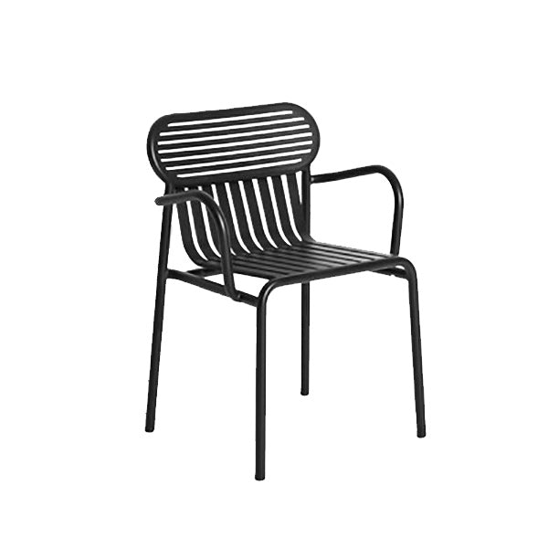 Industrial Metal Outdoor Bistro Chairs Open Back Dining Chairs in Black