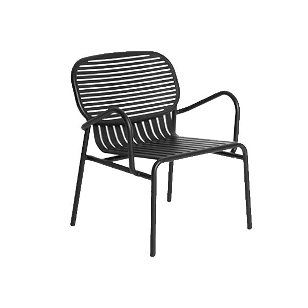 Industrial Metal Outdoor Bistro Chairs Open Back Dining Chairs in Black