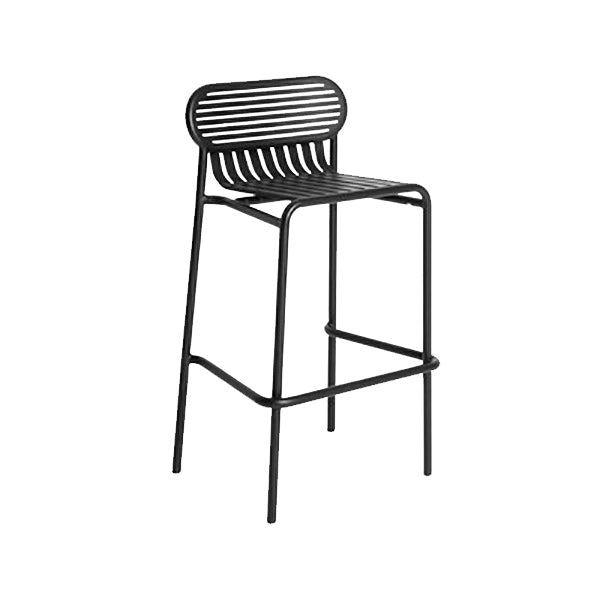 Industrial Metal Outdoor Bistro Chairs Open Back Dining Chairs in Black