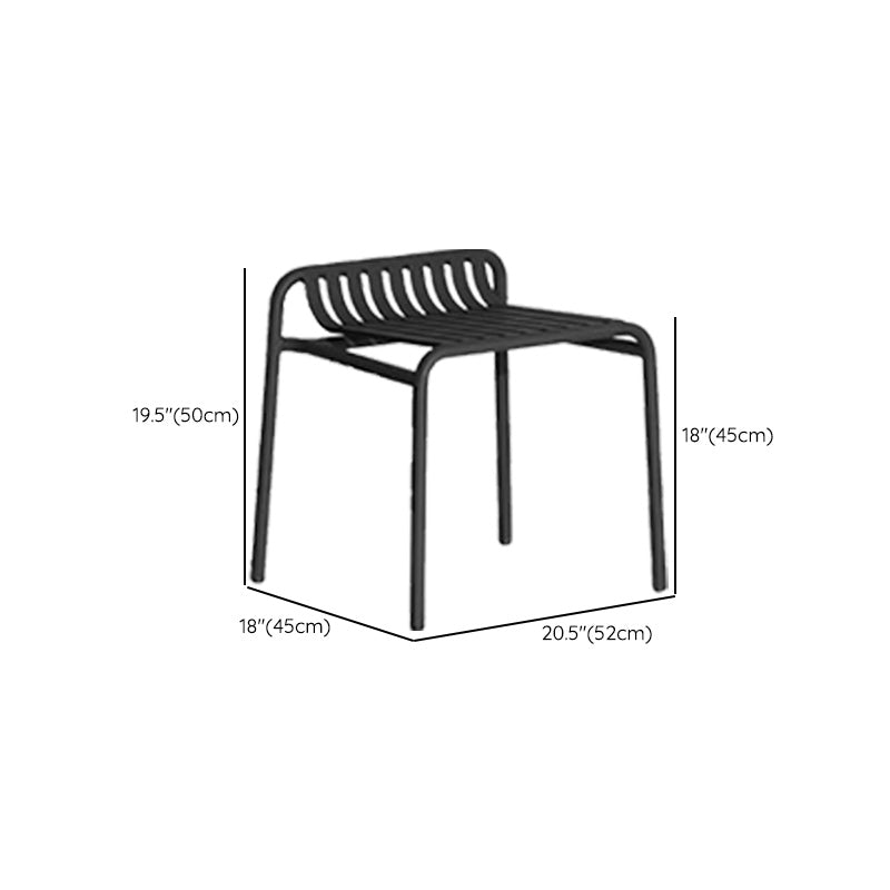 Industrial Metal Outdoor Bistro Chairs Open Back Dining Chairs in Black