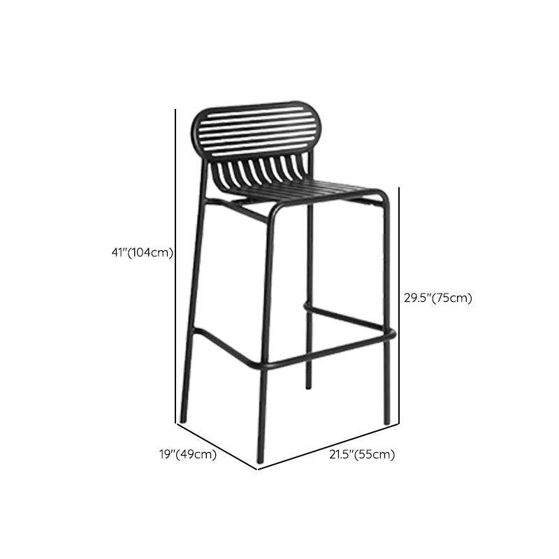 Industrial Metal Outdoor Bistro Chairs Open Back Dining Chairs in Black