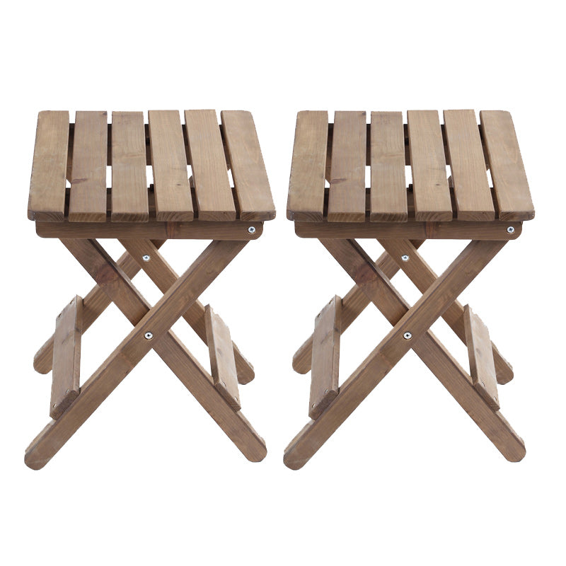 Modern Wood Folding Outdoors Dining Chairs Armless Open Back Side Chair