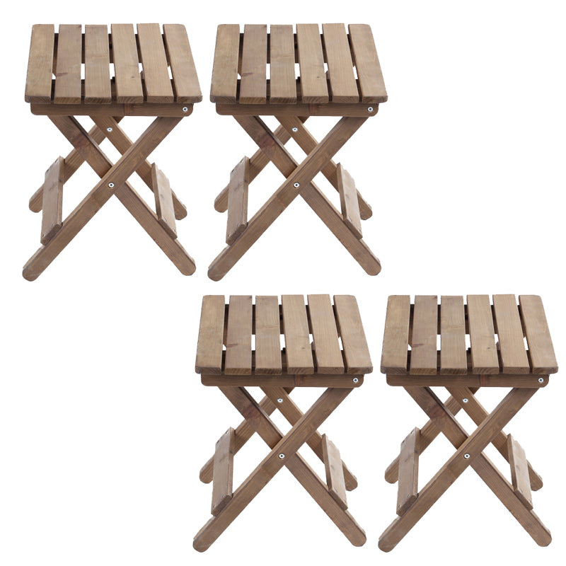 Modern Wood Folding Outdoors Dining Chairs Armless Open Back Side Chair
