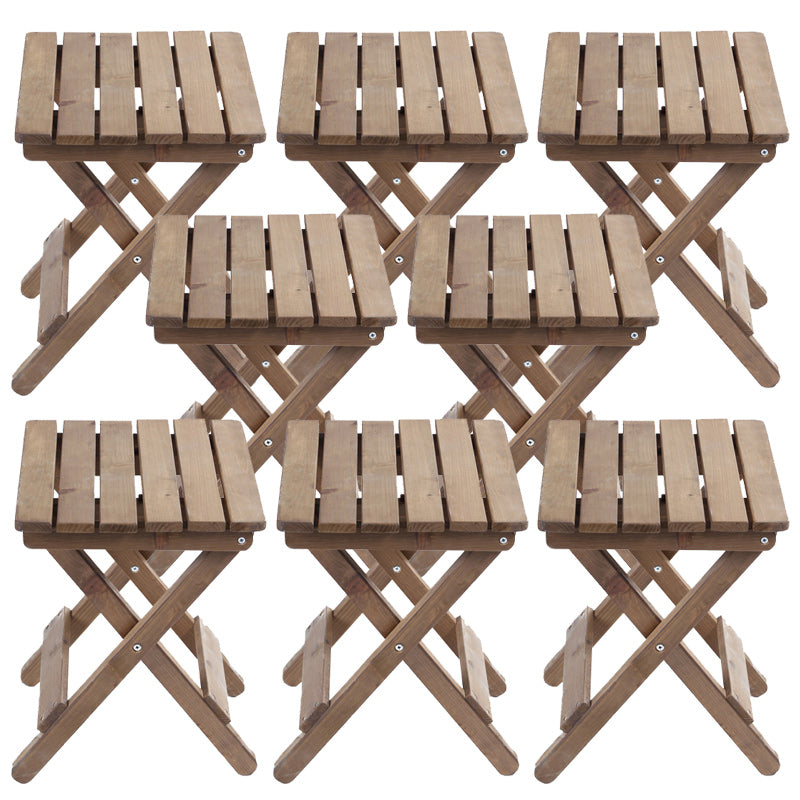 Modern Wood Folding Outdoors Dining Chairs Armless Open Back Side Chair