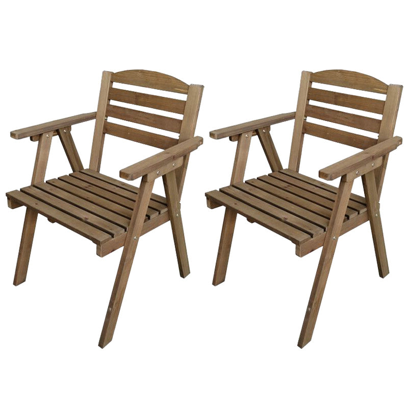 Modern Wood Folding Outdoors Dining Chairs Armless Open Back Side Chair