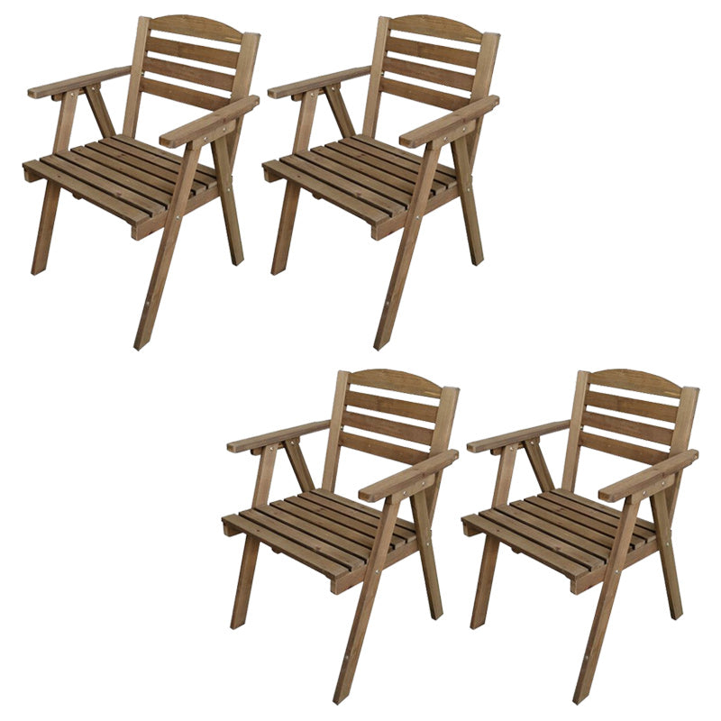 Modern Wood Folding Outdoors Dining Chairs Armless Open Back Side Chair