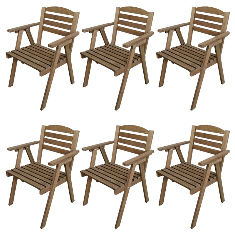Modern Wood Folding Outdoors Dining Chairs Armless Open Back Side Chair
