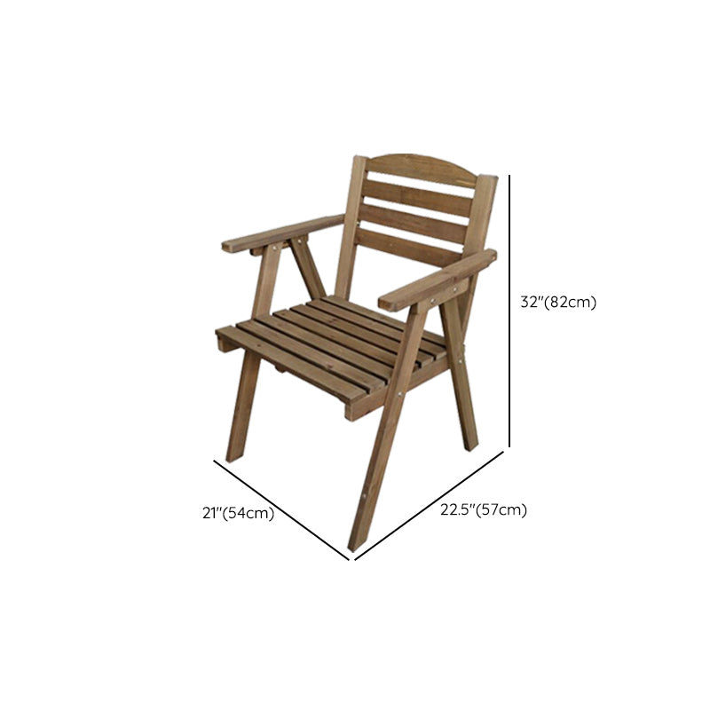 Modern Wood Folding Outdoors Dining Chairs Armless Open Back Side Chair