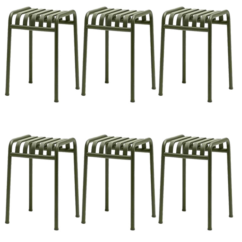 Industrial Metal Outdoor Bistro Chairs Open Back Dining Chairs in Green