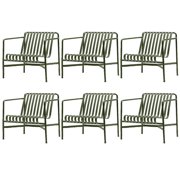 Industrial Metal Outdoor Bistro Chairs Open Back Dining Chairs in Green