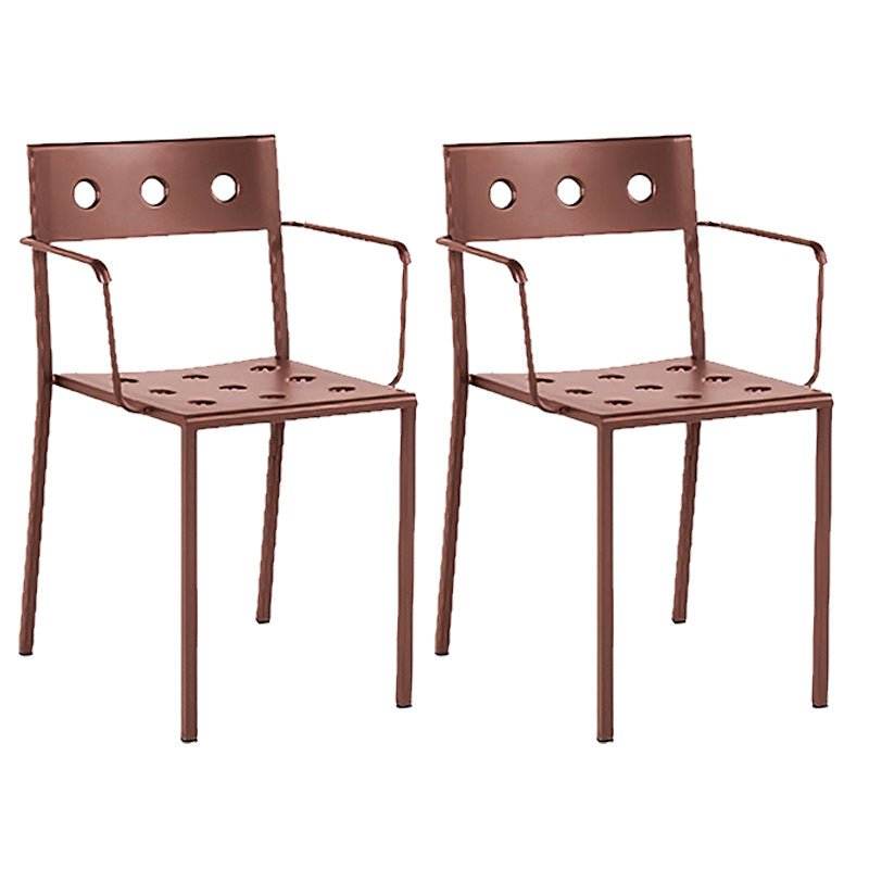 Industrial Metal Dining Side Chair Open Back Stacking Outdoor Chair