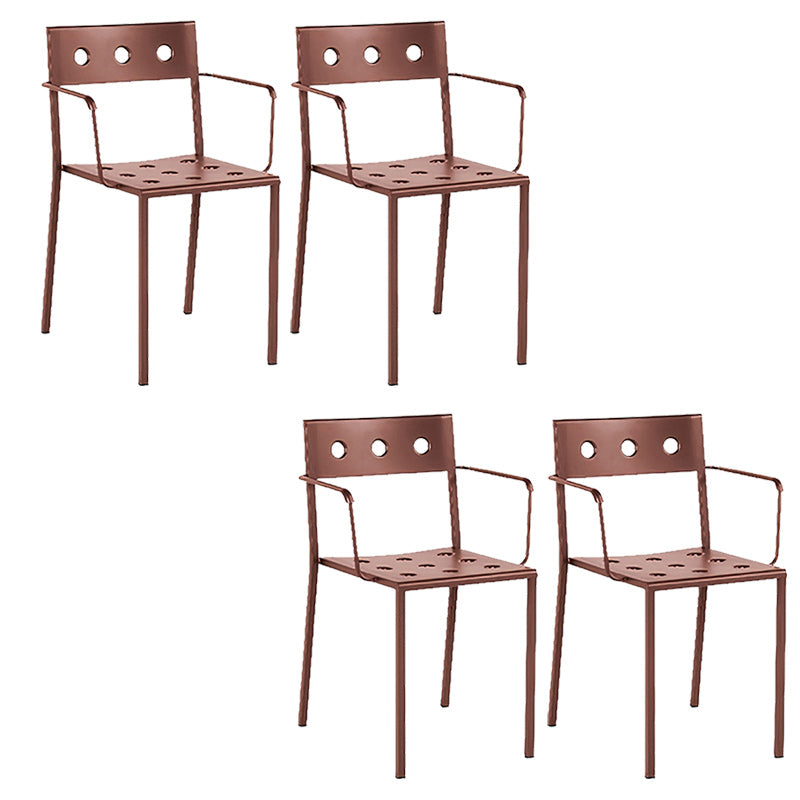 Industrial Metal Dining Side Chair Open Back Stacking Outdoor Chair