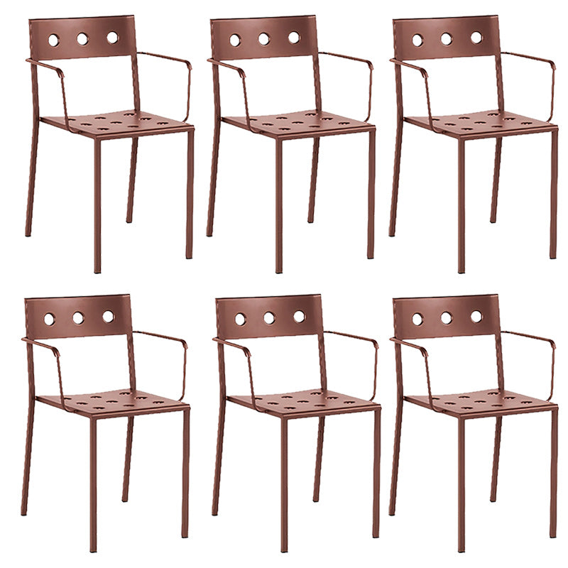 Industrial Metal Dining Side Chair Open Back Stacking Outdoor Chair