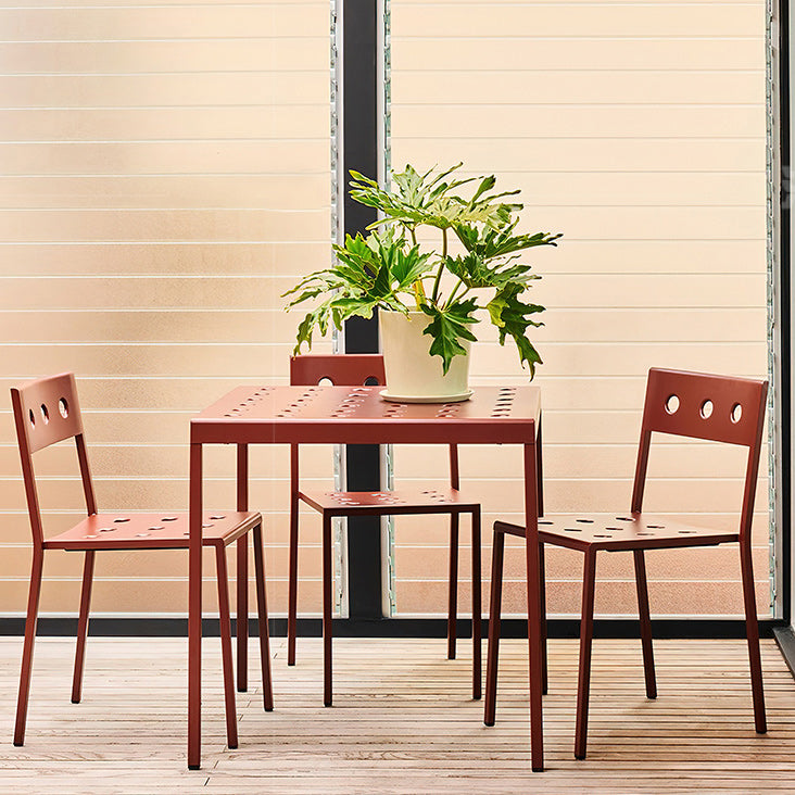 Industrial Metal Dining Side Chair Open Back Stacking Outdoor Chair