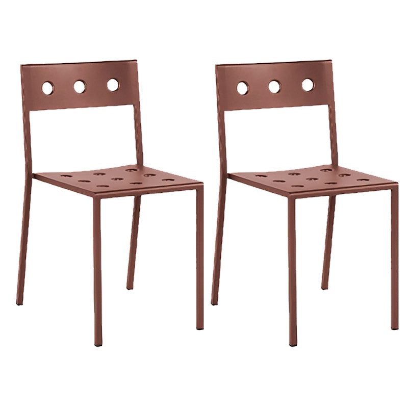 Industrial Metal Dining Side Chair Open Back Stacking Outdoor Chair