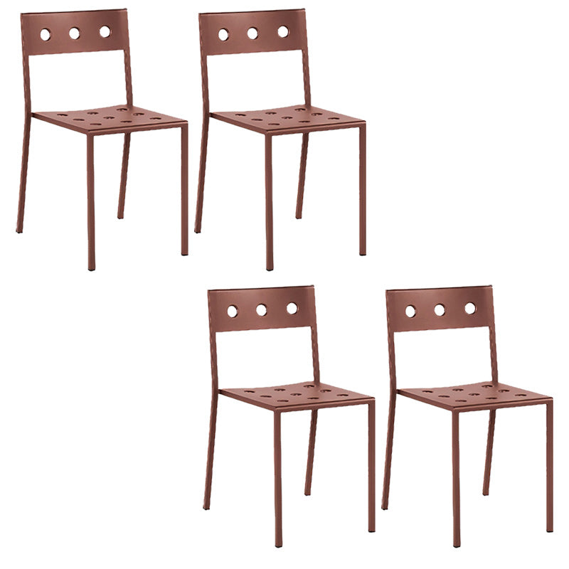Industrial Metal Dining Side Chair Open Back Stacking Outdoor Chair