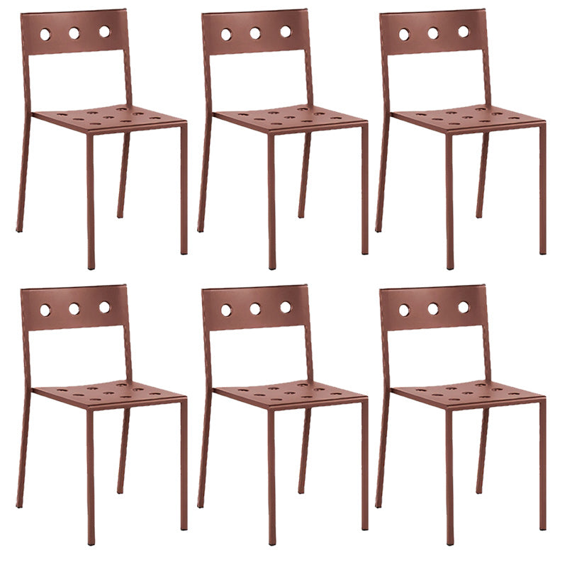Industrial Metal Dining Side Chair Open Back Stacking Outdoor Chair