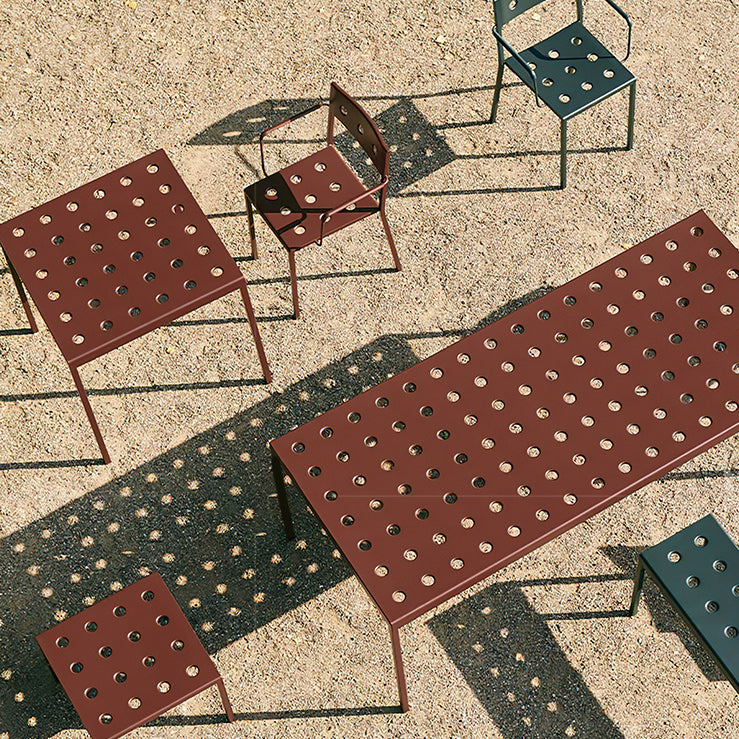 Industrial Metal Dining Side Chair Open Back Stacking Outdoor Chair