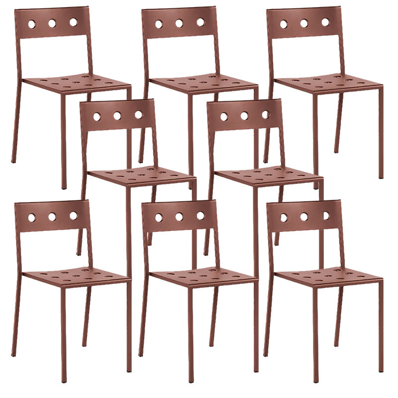 Industrial Metal Dining Side Chair Open Back Stacking Outdoor Chair