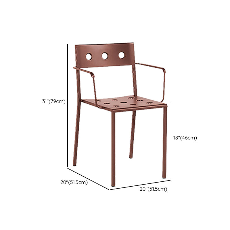 Industrial Metal Dining Side Chair Open Back Stacking Outdoor Chair