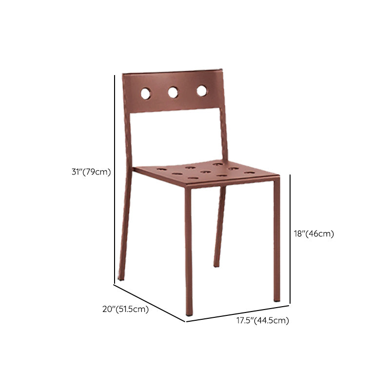 Industrial Metal Dining Side Chair Open Back Stacking Outdoor Chair