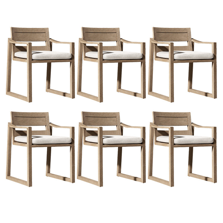 Modern Natural Patio Dining Chair with UV Protective Finish Cushion