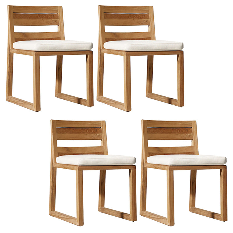 Modern Natural Patio Dining Chair with UV Protective Finish Cushion