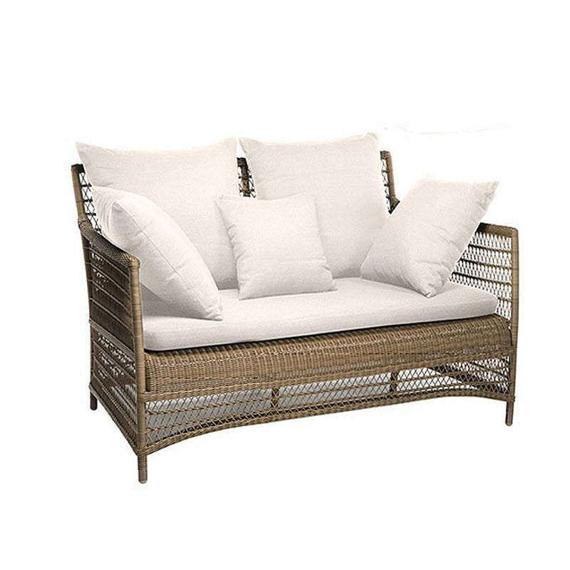 Tropical Rattan Patio Sofa Water Resistant Outdoor Patio Sofa