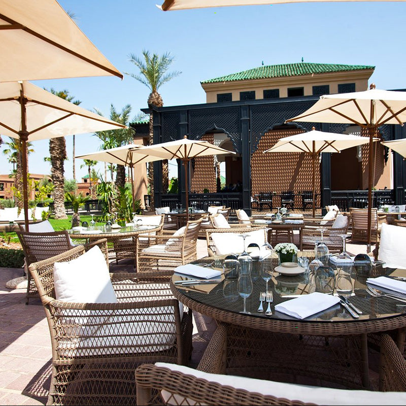 Tropical Rattan Patio Sofa Water Resistant Outdoor Patio Sofa