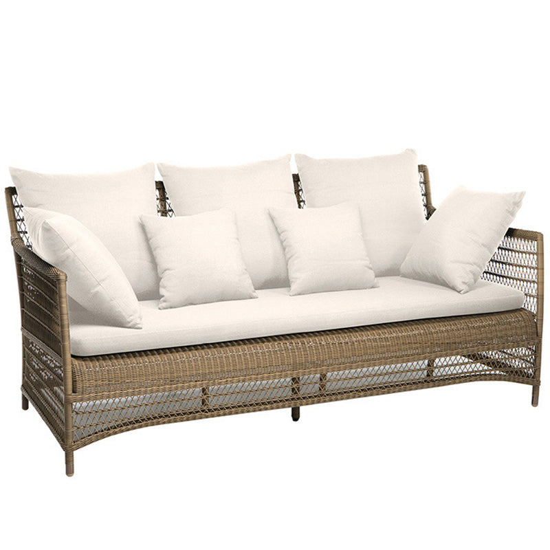 Tropical Rattan Patio Sofa Water Resistant Outdoor Patio Sofa
