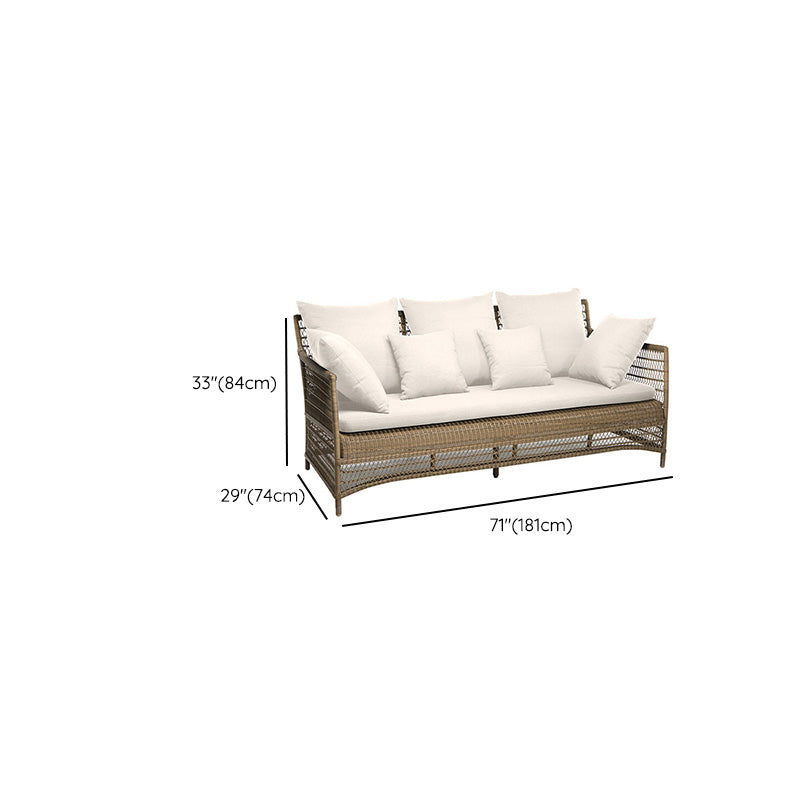 Tropical Rattan Patio Sofa Water Resistant Outdoor Patio Sofa