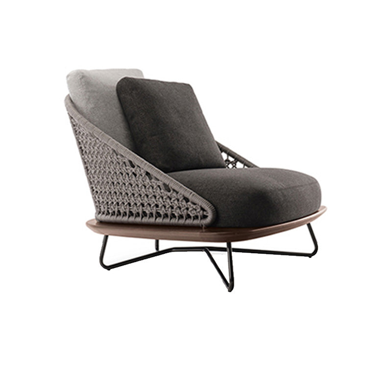 Contemporary Metal Patio Sofa 1 PC Water Resistant Outdoor Patio Sofa