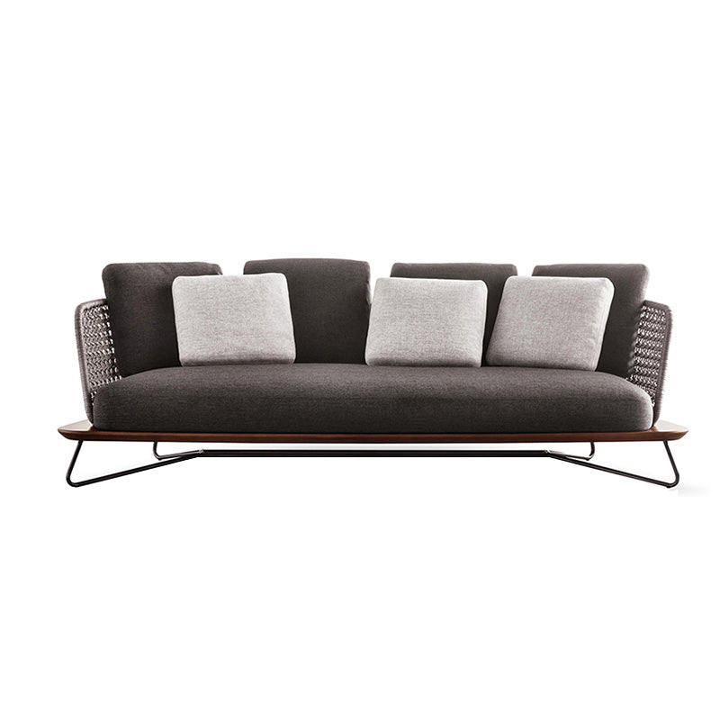 Contemporary Metal Patio Sofa 1 PC Water Resistant Outdoor Patio Sofa