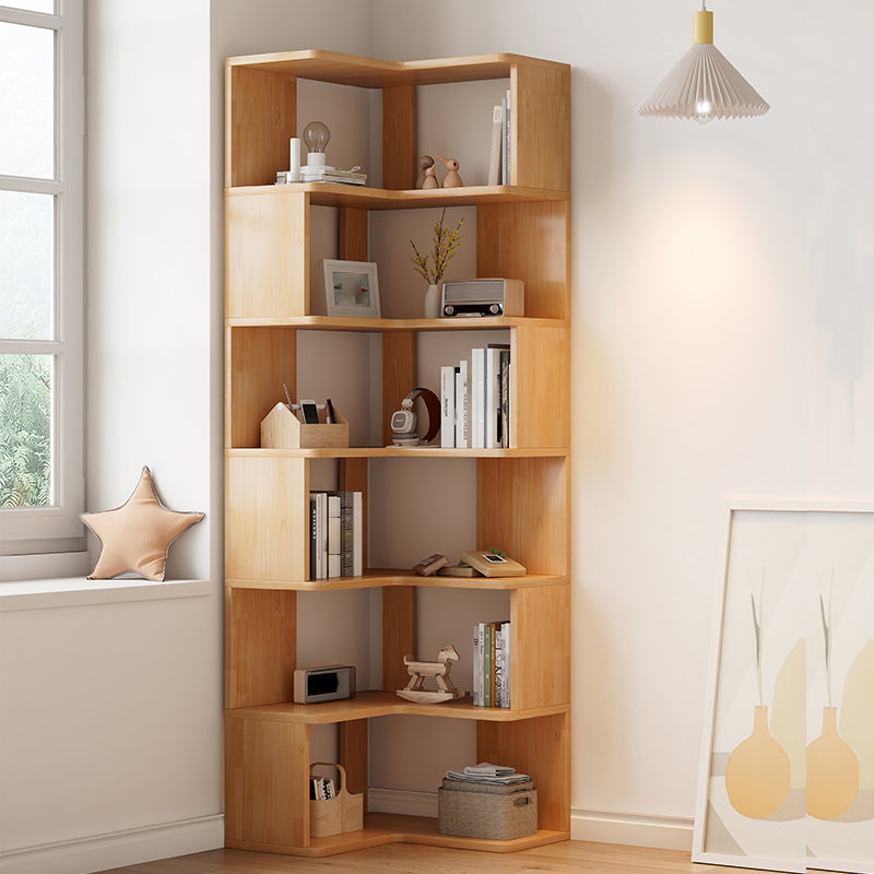 Contemporary Style Open Back Bookshelf Engineered Wood Bookcase with Shelves