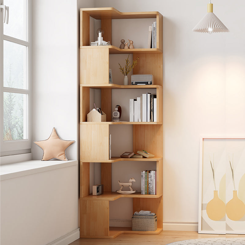 Contemporary Style Open Back Bookshelf Engineered Wood Bookcase with Shelves