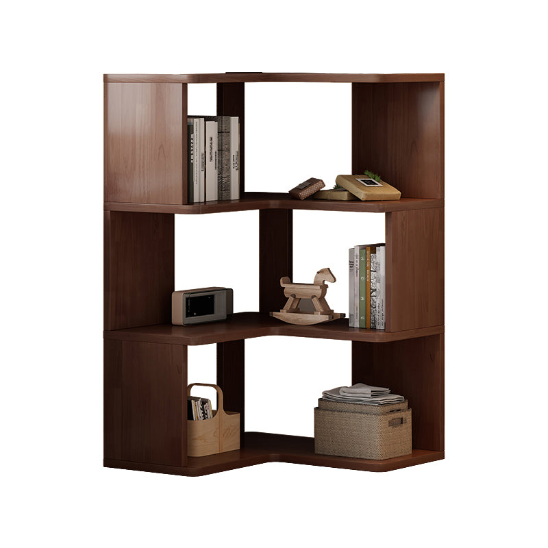 Contemporary Style Open Back Bookshelf Engineered Wood Bookcase with Shelves