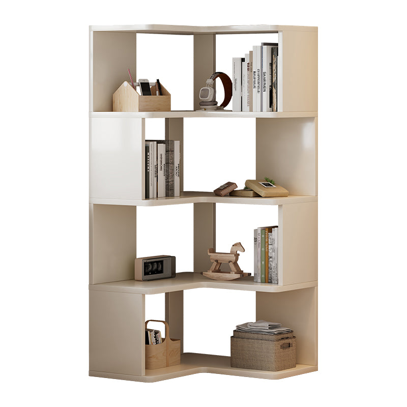 Contemporary Style Open Back Bookshelf Engineered Wood Bookcase with Shelves