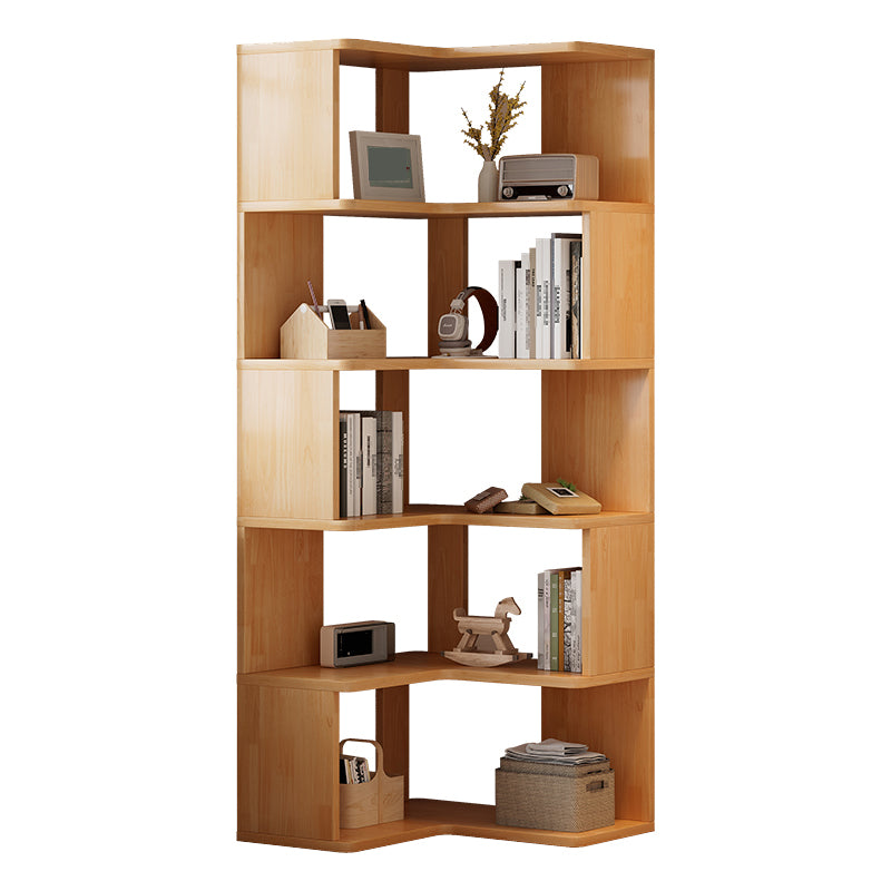 Contemporary Style Open Back Bookshelf Engineered Wood Bookcase with Shelves