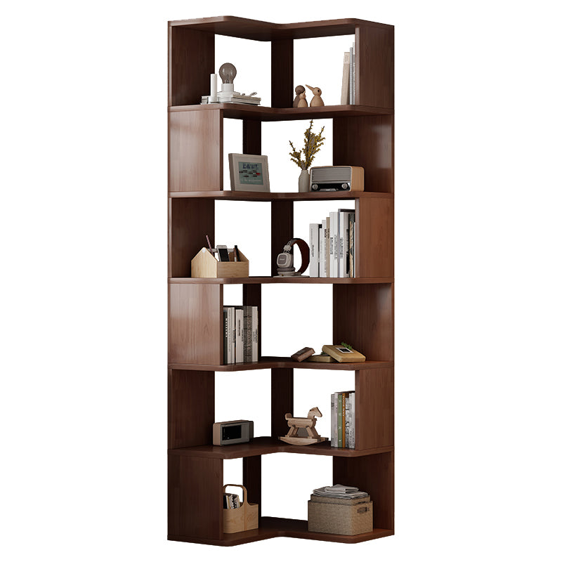 Contemporary Style Open Back Bookshelf Engineered Wood Bookcase with Shelves