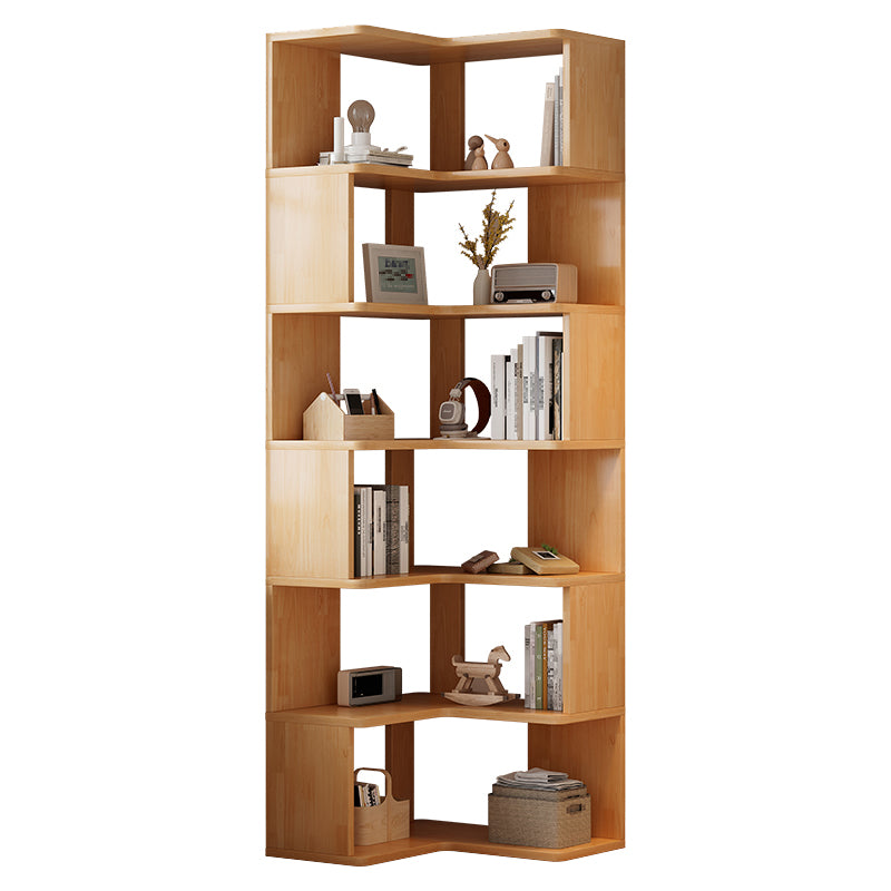Contemporary Style Open Back Bookshelf Engineered Wood Bookcase with Shelves