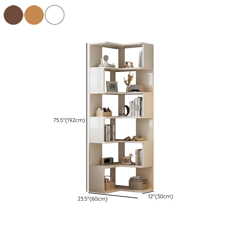 Contemporary Style Open Back Bookshelf Engineered Wood Bookcase with Shelves