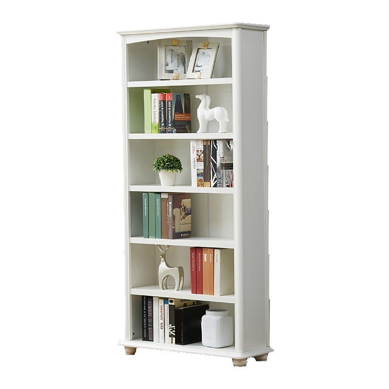 Contemporary Wood Bookshelf Standard Closed Back White Bookcase