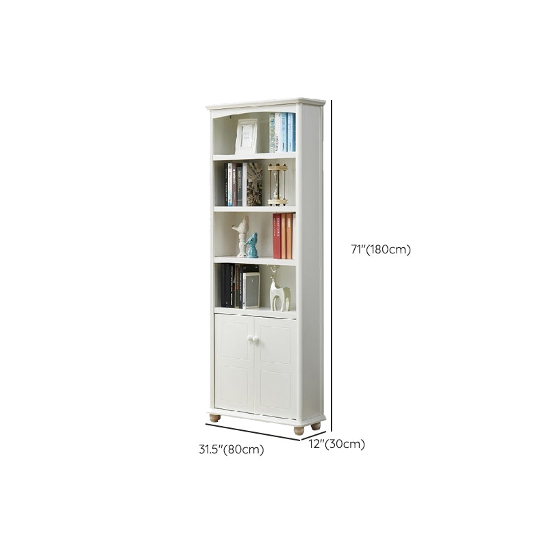 Contemporary Wood Bookshelf Standard Closed Back White Bookcase