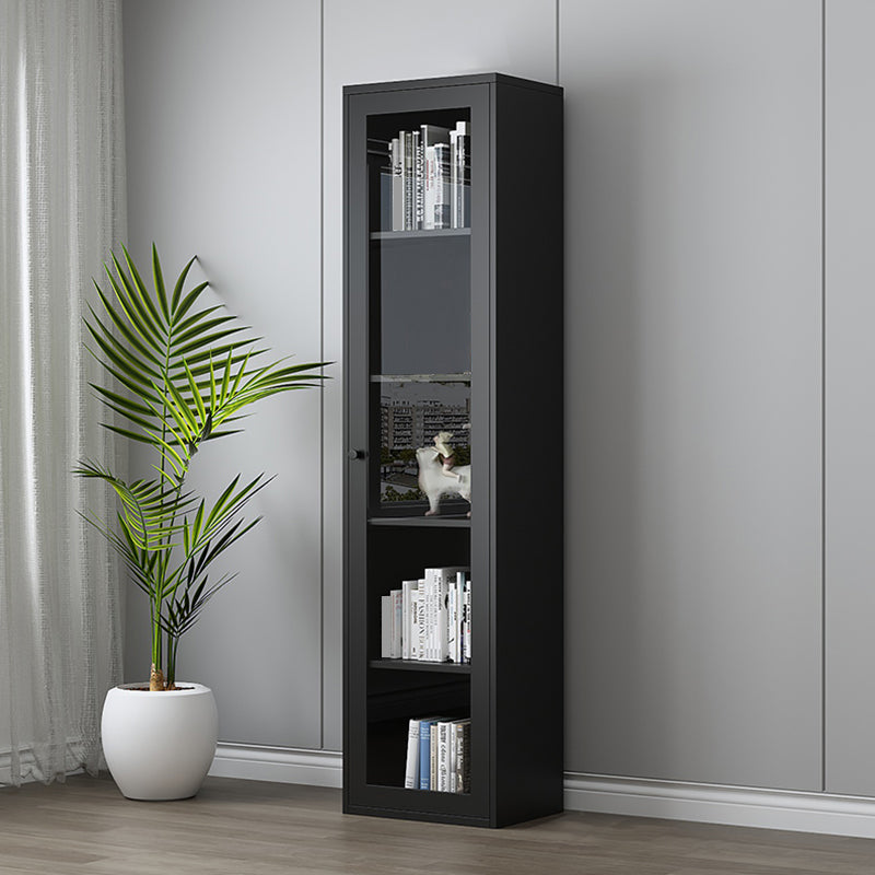 Scandinavian Standard Bookshelf Metal Closed Back Bookcase with Doors