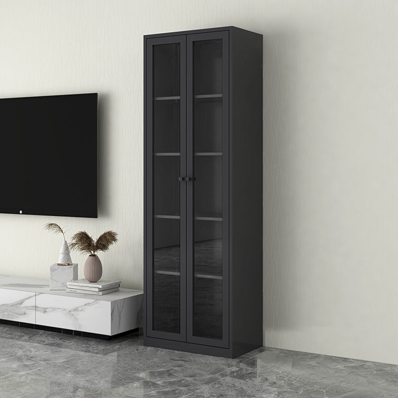 Scandinavian Standard Bookshelf Metal Closed Back Bookcase with Doors