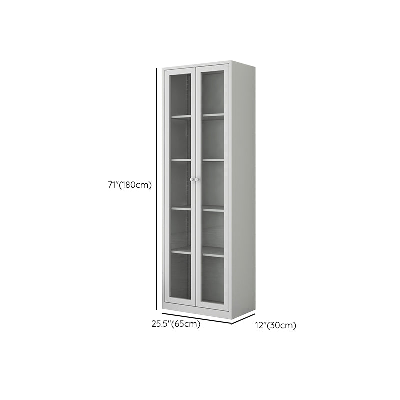 Scandinavian Standard Bookshelf Metal Closed Back Bookcase with Doors