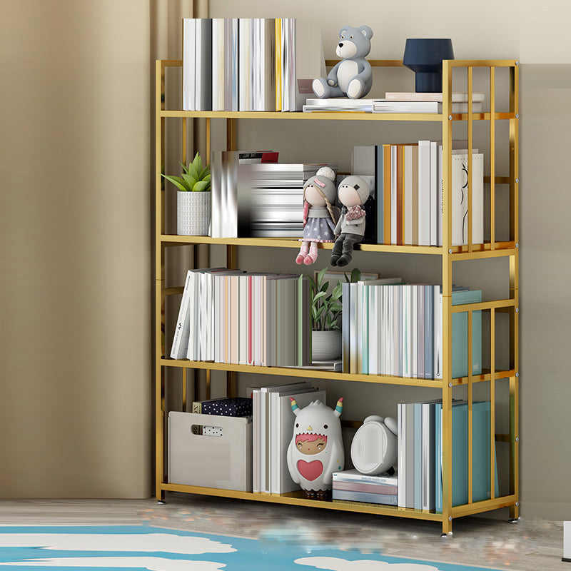 Open Back Standard Bookcase Metal Modern Bookshelf with Shelves