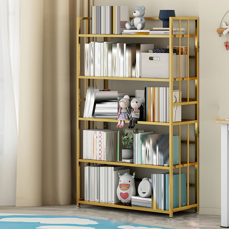 Open Back Standard Bookcase Metal Modern Bookshelf with Shelves